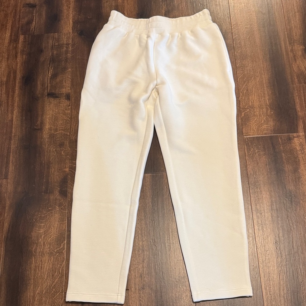 Varley Fredson Ribbed Cream Sweatpants with Pockets NWT